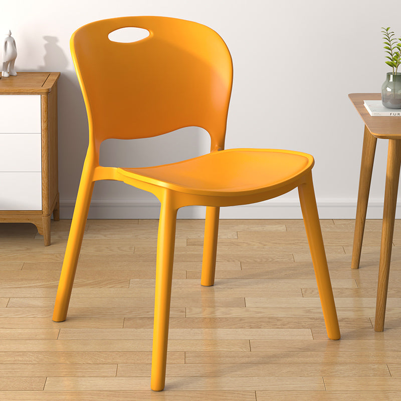 Contemporary Plastic Dining Room Chairs Armless Open Back Dining Side Chair for Home Use Golden 1 Piece Clearhalo ' kitchen&dining_furn' 'Dining Chairs' 'Dining Tables & Seating' 'dining_chair' 'furn' 'furn_dining_chair' 'Furniture' 'furniture_dining_chair' 'Kitchen & Dining Furniture' 'kitchen' 3944068