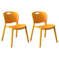 Contemporary Plastic Dining Room Chairs Armless Open Back Dining Side Chair for Home Use Golden 2 Piece Set Clearhalo ' kitchen&dining_furn' 'Dining Chairs' 'Dining Tables & Seating' 'dining_chair' 'furn' 'furn_dining_chair' 'Furniture' 'furniture_dining_chair' 'Kitchen & Dining Furniture' 'kitchen' 3944069
