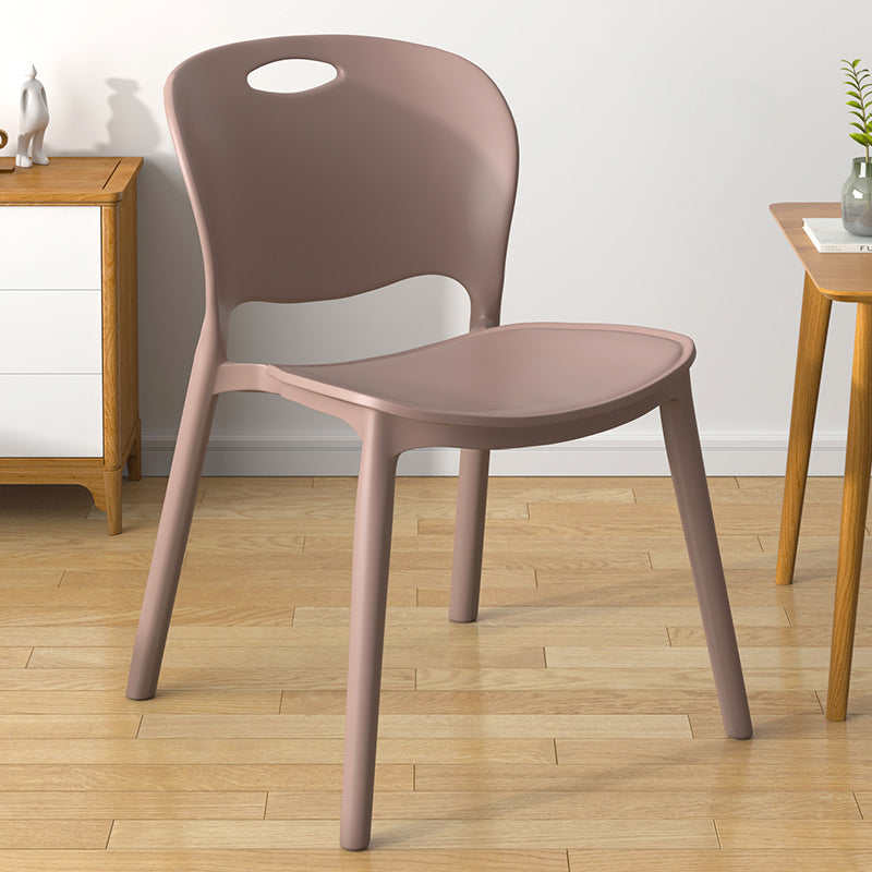 Contemporary Plastic Dining Room Chairs Armless Open Back Dining Side Chair for Home Use Grey 1 Piece Clearhalo ' kitchen&dining_furn' 'Dining Chairs' 'Dining Tables & Seating' 'dining_chair' 'furn' 'furn_dining_chair' 'Furniture' 'furniture_dining_chair' 'Kitchen & Dining Furniture' 'kitchen' 3944074