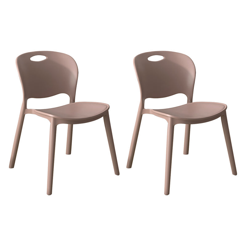 Contemporary Plastic Dining Room Chairs Armless Open Back Dining Side Chair for Home Use Grey 2 Piece Set Clearhalo ' kitchen&dining_furn' 'Dining Chairs' 'Dining Tables & Seating' 'dining_chair' 'furn' 'furn_dining_chair' 'Furniture' 'furniture_dining_chair' 'Kitchen & Dining Furniture' 'kitchen' 3944075
