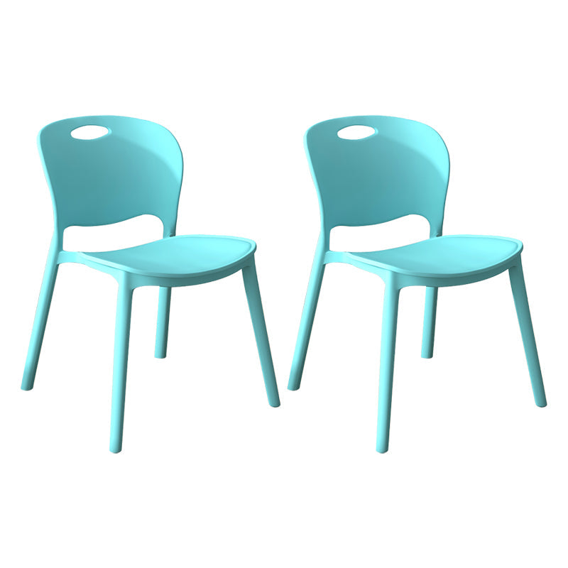 Contemporary Plastic Dining Room Chairs Armless Open Back Dining Side Chair for Home Use Light Blue 2 Piece Set Clearhalo ' kitchen&dining_furn' 'Dining Chairs' 'Dining Tables & Seating' 'dining_chair' 'furn' 'furn_dining_chair' 'Furniture' 'furniture_dining_chair' 'Kitchen & Dining Furniture' 'kitchen' 3944078