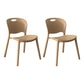 Contemporary Plastic Dining Room Chairs Armless Open Back Dining Side Chair for Home Use Khaki 2 Piece Set Clearhalo ' kitchen&dining_furn' 'Dining Chairs' 'Dining Tables & Seating' 'dining_chair' 'furn' 'furn_dining_chair' 'Furniture' 'furniture_dining_chair' 'Kitchen & Dining Furniture' 'kitchen' 3944081