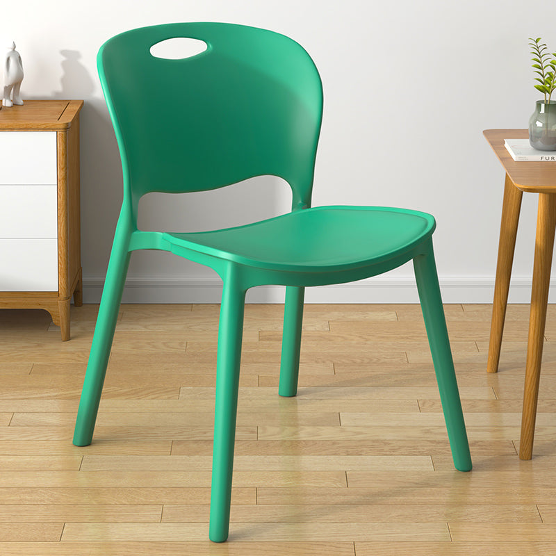 Contemporary Plastic Dining Room Chairs Armless Open Back Dining Side Chair for Home Use Dark Green 1 Piece Clearhalo ' kitchen&dining_furn' 'Dining Chairs' 'Dining Tables & Seating' 'dining_chair' 'furn' 'furn_dining_chair' 'Furniture' 'furniture_dining_chair' 'Kitchen & Dining Furniture' 'kitchen' 3944083