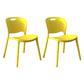 Contemporary Plastic Dining Room Chairs Armless Open Back Dining Side Chair for Home Use Light Yellow 2 Piece Set Clearhalo ' kitchen&dining_furn' 'Dining Chairs' 'Dining Tables & Seating' 'dining_chair' 'furn' 'furn_dining_chair' 'Furniture' 'furniture_dining_chair' 'Kitchen & Dining Furniture' 'kitchen' 3944087