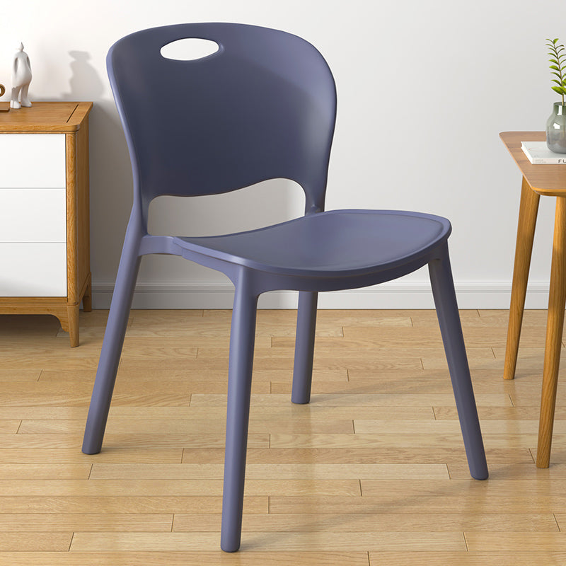 Contemporary Plastic Dining Room Chairs Armless Open Back Dining Side Chair for Home Use Gray Blue 1 Piece Clearhalo ' kitchen&dining_furn' 'Dining Chairs' 'Dining Tables & Seating' 'dining_chair' 'furn' 'furn_dining_chair' 'Furniture' 'furniture_dining_chair' 'Kitchen & Dining Furniture' 'kitchen' 3944089