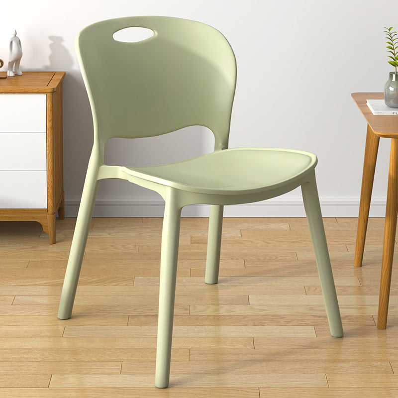 Contemporary Plastic Dining Room Chairs Armless Open Back Dining Side Chair for Home Use Army Green 1 Piece Clearhalo ' kitchen&dining_furn' 'Dining Chairs' 'Dining Tables & Seating' 'dining_chair' 'furn' 'furn_dining_chair' 'Furniture' 'furniture_dining_chair' 'Kitchen & Dining Furniture' 'kitchen' 3944092