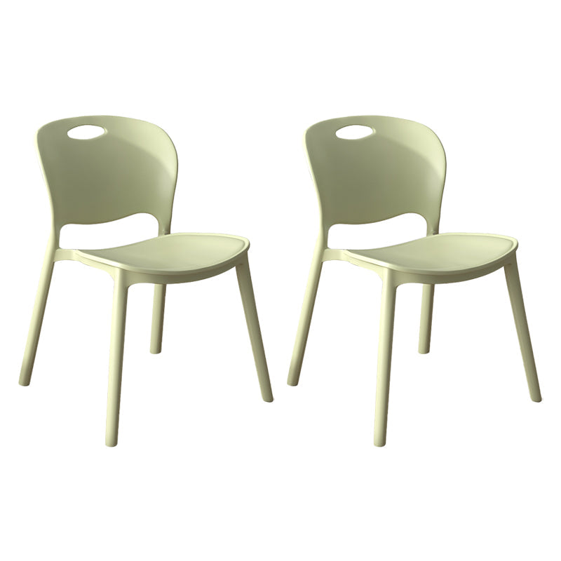 Contemporary Plastic Dining Room Chairs Armless Open Back Dining Side Chair for Home Use Army Green 2 Piece Set Clearhalo ' kitchen&dining_furn' 'Dining Chairs' 'Dining Tables & Seating' 'dining_chair' 'furn' 'furn_dining_chair' 'Furniture' 'furniture_dining_chair' 'Kitchen & Dining Furniture' 'kitchen' 3944093