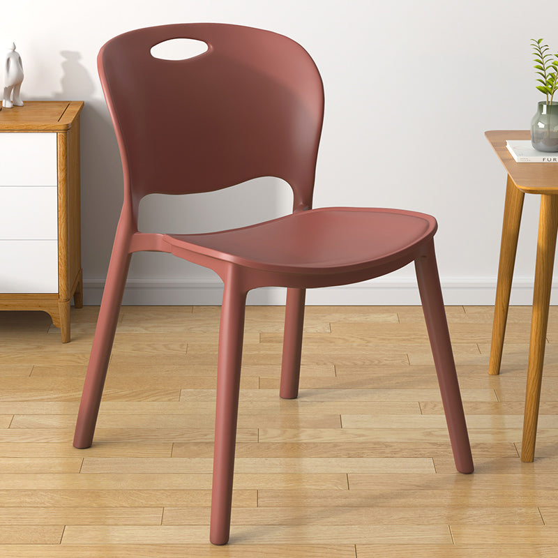 Contemporary Plastic Dining Room Chairs Armless Open Back Dining Side Chair for Home Use Coffee 1 Piece Clearhalo ' kitchen&dining_furn' 'Dining Chairs' 'Dining Tables & Seating' 'dining_chair' 'furn' 'furn_dining_chair' 'Furniture' 'furniture_dining_chair' 'Kitchen & Dining Furniture' 'kitchen' 3944095