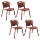 Contemporary Plastic Dining Room Chairs Armless Open Back Dining Side Chair for Home Use Coffee 4 Piece Set Clearhalo ' kitchen&dining_furn' 'Dining Chairs' 'Dining Tables & Seating' 'dining_chair' 'furn' 'furn_dining_chair' 'Furniture' 'furniture_dining_chair' 'Kitchen & Dining Furniture' 'kitchen' 3944097