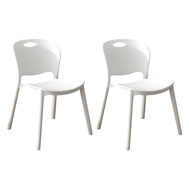 Contemporary Plastic Dining Room Chairs Armless Open Back Dining Side Chair for Home Use White 2 Piece Set Clearhalo ' kitchen&dining_furn' 'Dining Chairs' 'Dining Tables & Seating' 'dining_chair' 'furn' 'furn_dining_chair' 'Furniture' 'furniture_dining_chair' 'Kitchen & Dining Furniture' 'kitchen' 3944099