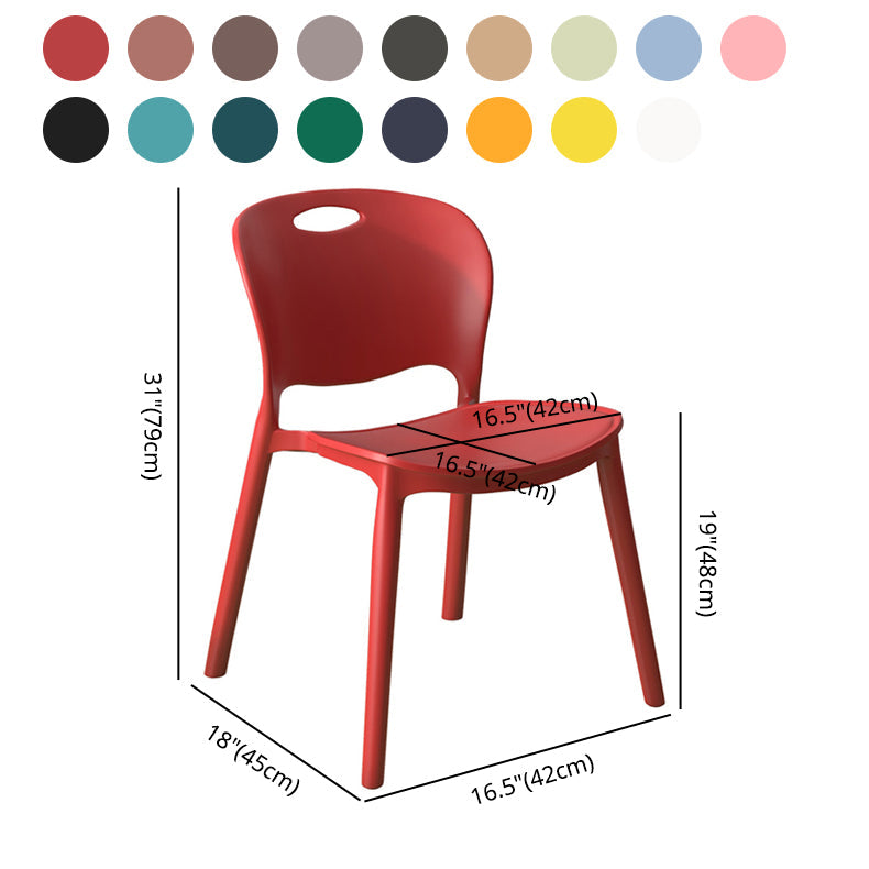 Contemporary Plastic Dining Room Chairs Armless Open Back Dining Side Chair for Home Use Clearhalo ' kitchen&dining_furn' 'Dining Chairs' 'Dining Tables & Seating' 'dining_chair' 'furn' 'furn_dining_chair' 'Furniture' 'furniture_dining_chair' 'Kitchen & Dining Furniture' 'kitchen' 3944104