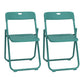 Contemporary Metal Dining Armless Chairs Plastic Open Back Dining Side Chair Green-Blue 2 Piece Set Clearhalo ' kitchen&dining_furn' 'Dining Chairs' 'Dining Tables & Seating' 'dining_chair' 'furn' 'furn_dining_chair' 'Furniture' 'furniture_dining_chair' 'Kitchen & Dining Furniture' 'kitchen' 3944118