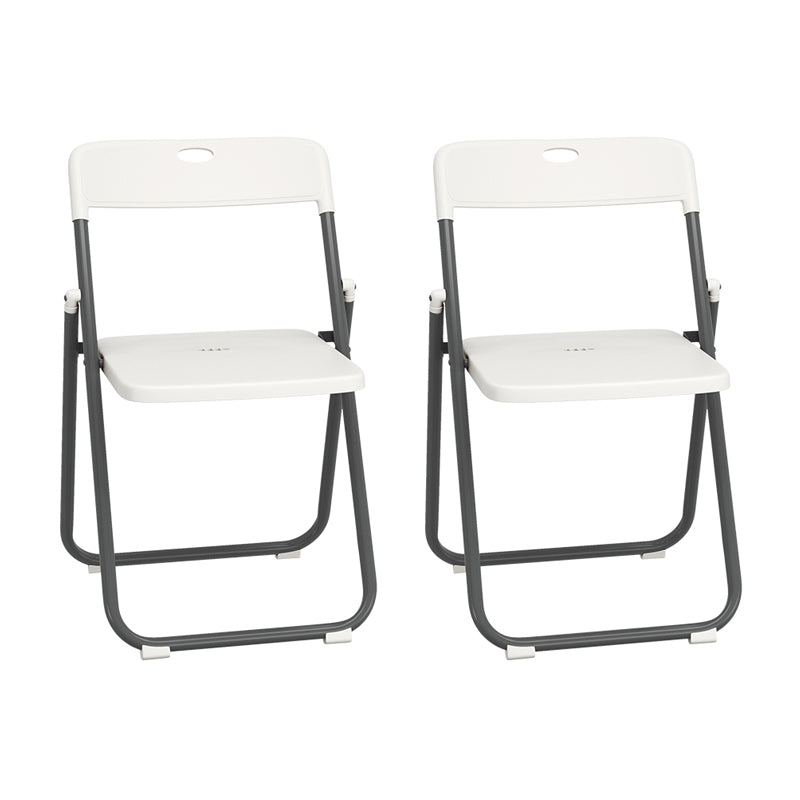 Contemporary Metal Dining Armless Chairs Plastic Open Back Dining Side Chair White-Gray 2 Piece Set Clearhalo ' kitchen&dining_furn' 'Dining Chairs' 'Dining Tables & Seating' 'dining_chair' 'furn' 'furn_dining_chair' 'Furniture' 'furniture_dining_chair' 'Kitchen & Dining Furniture' 'kitchen' 3944124