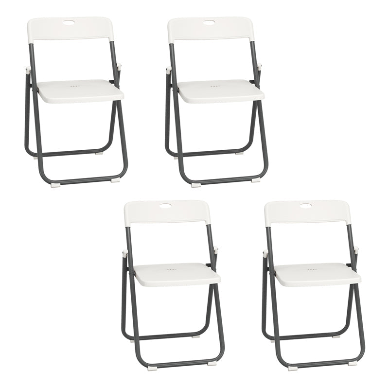 Contemporary Metal Dining Armless Chairs Plastic Open Back Dining Side Chair White-Gray 4 Piece Set Clearhalo ' kitchen&dining_furn' 'Dining Chairs' 'Dining Tables & Seating' 'dining_chair' 'furn' 'furn_dining_chair' 'Furniture' 'furniture_dining_chair' 'Kitchen & Dining Furniture' 'kitchen' 3944125