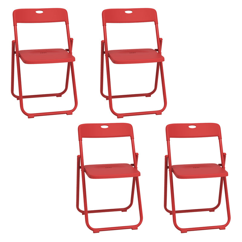 Contemporary Metal Dining Armless Chairs Plastic Open Back Dining Side Chair Red 4 Piece Set Clearhalo ' kitchen&dining_furn' 'Dining Chairs' 'Dining Tables & Seating' 'dining_chair' 'furn' 'furn_dining_chair' 'Furniture' 'furniture_dining_chair' 'Kitchen & Dining Furniture' 'kitchen' 3944131