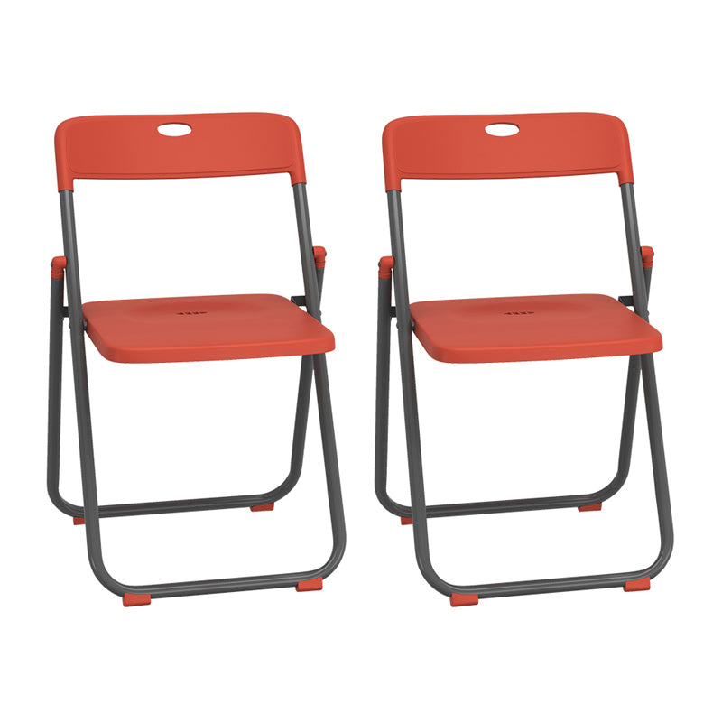 Contemporary Metal Dining Armless Chairs Plastic Open Back Dining Side Chair Orange-Gray 2 Piece Set Clearhalo ' kitchen&dining_furn' 'Dining Chairs' 'Dining Tables & Seating' 'dining_chair' 'furn' 'furn_dining_chair' 'Furniture' 'furniture_dining_chair' 'Kitchen & Dining Furniture' 'kitchen' 3944133