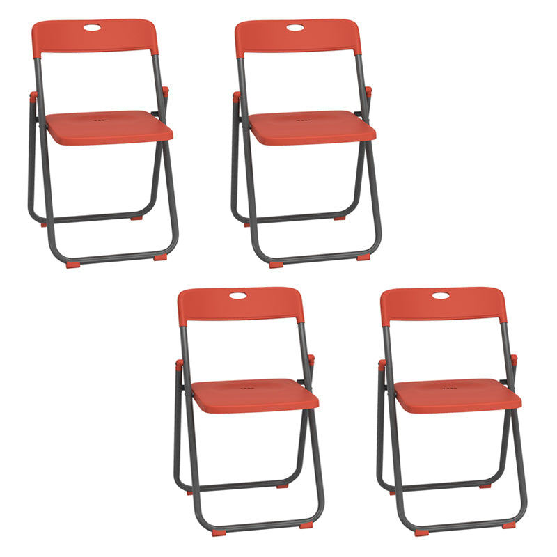 Contemporary Metal Dining Armless Chairs Plastic Open Back Dining Side Chair Orange-Gray 4 Piece Set Clearhalo ' kitchen&dining_furn' 'Dining Chairs' 'Dining Tables & Seating' 'dining_chair' 'furn' 'furn_dining_chair' 'Furniture' 'furniture_dining_chair' 'Kitchen & Dining Furniture' 'kitchen' 3944134