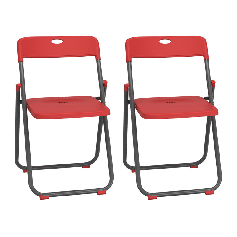Contemporary Metal Dining Armless Chairs Plastic Open Back Dining Side Chair Red-Gray 2 Piece Set Clearhalo ' kitchen&dining_furn' 'Dining Chairs' 'Dining Tables & Seating' 'dining_chair' 'furn' 'furn_dining_chair' 'Furniture' 'furniture_dining_chair' 'Kitchen & Dining Furniture' 'kitchen' 3944144