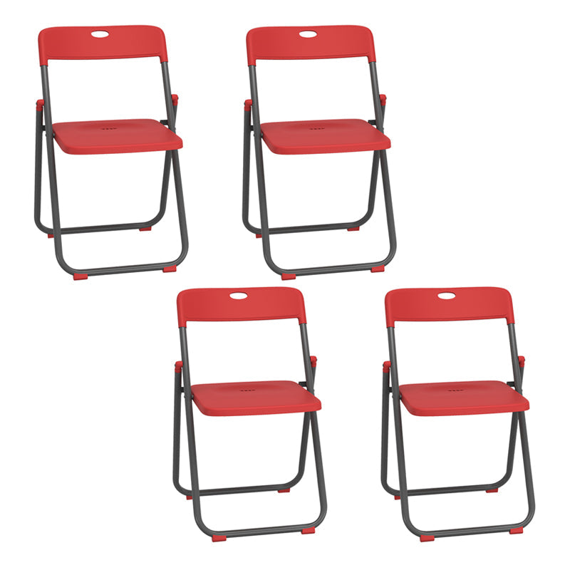 Contemporary Metal Dining Armless Chairs Plastic Open Back Dining Side Chair Red-Gray 4 Piece Set Clearhalo ' kitchen&dining_furn' 'Dining Chairs' 'Dining Tables & Seating' 'dining_chair' 'furn' 'furn_dining_chair' 'Furniture' 'furniture_dining_chair' 'Kitchen & Dining Furniture' 'kitchen' 3944145