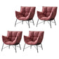 Modern Metal Indoor-Outdoor Chair Home Parsons Tufted Back Side Chair with Arm Red 4 Piece Set Clearhalo ' kitchen&dining_furn' 'Dining Chairs' 'Dining Tables & Seating' 'dining_chair' 'furn' 'furn_dining_chair' 'Furniture' 'furniture_dining_chair' 'Kitchen & Dining Furniture' 'kitchen' 3944157