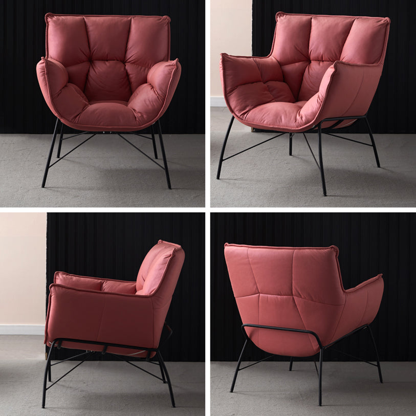 Modern Metal Indoor-Outdoor Chair Home Parsons Tufted Back Side Chair with Arm Clearhalo ' kitchen&dining_furn' 'Dining Chairs' 'Dining Tables & Seating' 'dining_chair' 'furn' 'furn_dining_chair' 'Furniture' 'furniture_dining_chair' 'Kitchen & Dining Furniture' 'kitchen' 3944158