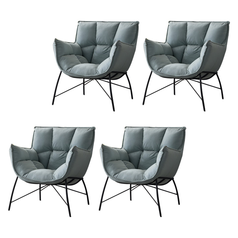 Modern Metal Indoor-Outdoor Chair Home Parsons Tufted Back Side Chair with Arm Green 4 Piece Set Clearhalo ' kitchen&dining_furn' 'Dining Chairs' 'Dining Tables & Seating' 'dining_chair' 'furn' 'furn_dining_chair' 'Furniture' 'furniture_dining_chair' 'Kitchen & Dining Furniture' 'kitchen' 3944164