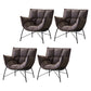 Modern Metal Indoor-Outdoor Chair Home Parsons Tufted Back Side Chair with Arm Coffee 4 Piece Set Clearhalo ' kitchen&dining_furn' 'Dining Chairs' 'Dining Tables & Seating' 'dining_chair' 'furn' 'furn_dining_chair' 'Furniture' 'furniture_dining_chair' 'Kitchen & Dining Furniture' 'kitchen' 3944167