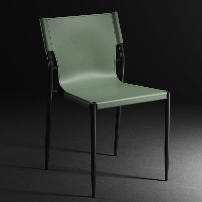 Contemporary Metal Dining Armless Chairs Leather Dining Chairs for Restaurant Green 1 Piece Clearhalo ' kitchen&dining_furn' 'Dining Chairs' 'Dining Tables & Seating' 'dining_chair' 'furn' 'furn_dining_chair' 'Furniture' 'furniture_dining_chair' 'Kitchen & Dining Furniture' 'kitchen' 3944188