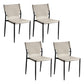 Contemporary Metal Dining Armless Chairs Leather Dining Chairs for Restaurant Off-White 4 Piece Set Clearhalo ' kitchen&dining_furn' 'Dining Chairs' 'Dining Tables & Seating' 'dining_chair' 'furn' 'furn_dining_chair' 'Furniture' 'furniture_dining_chair' 'Kitchen & Dining Furniture' 'kitchen' 3944197