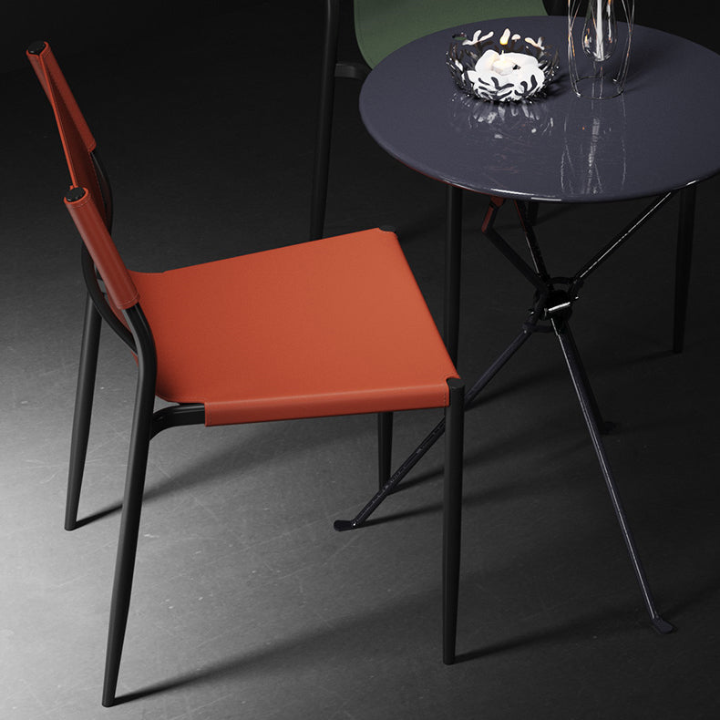 Contemporary Metal Dining Armless Chairs Leather Dining Chairs for Restaurant Clearhalo ' kitchen&dining_furn' 'Dining Chairs' 'Dining Tables & Seating' 'dining_chair' 'furn' 'furn_dining_chair' 'Furniture' 'furniture_dining_chair' 'Kitchen & Dining Furniture' 'kitchen' 3944198