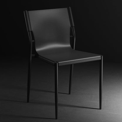 Contemporary Metal Dining Armless Chairs Leather Dining Chairs for Restaurant Black 1 Piece Clearhalo ' kitchen&dining_furn' 'Dining Chairs' 'Dining Tables & Seating' 'dining_chair' 'furn' 'furn_dining_chair' 'Furniture' 'furniture_dining_chair' 'Kitchen & Dining Furniture' 'kitchen' 3944200