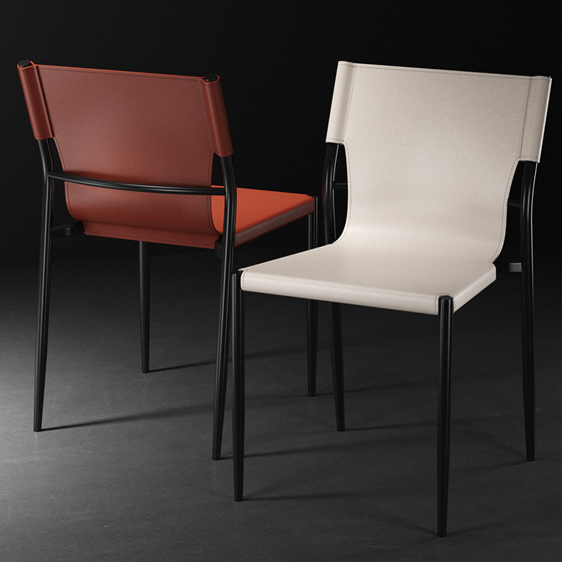 Contemporary Metal Dining Armless Chairs Leather Dining Chairs for Restaurant Clearhalo ' kitchen&dining_furn' 'Dining Chairs' 'Dining Tables & Seating' 'dining_chair' 'furn' 'furn_dining_chair' 'Furniture' 'furniture_dining_chair' 'Kitchen & Dining Furniture' 'kitchen' 3944202
