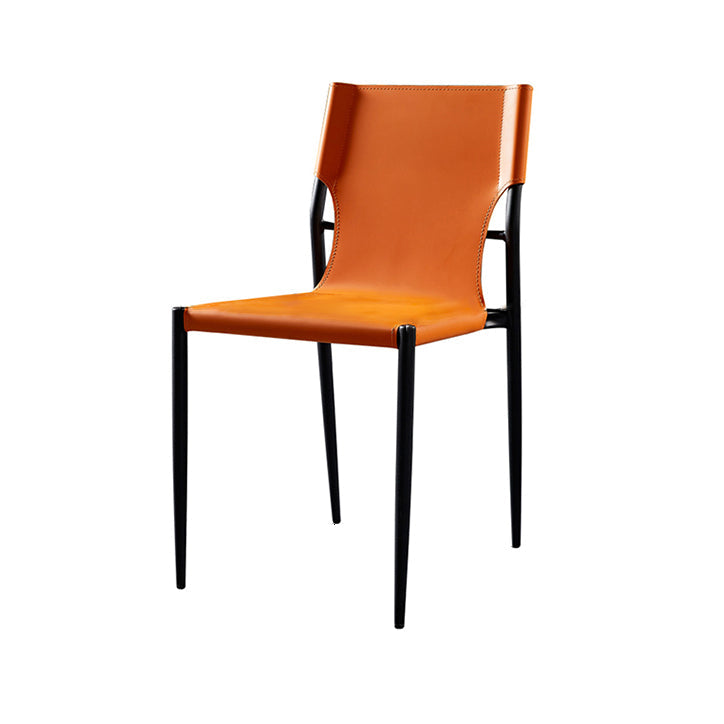 Leather Upholstered Dining Armless Chairs Dining Side Chairs with Metal Legs Clearhalo ' kitchen&dining_furn' 'Dining Chairs' 'Dining Tables & Seating' 'dining_chair' 'furn' 'furn_dining_chair' 'Furniture' 'furniture_dining_chair' 'Kitchen & Dining Furniture' 'kitchen' 3944214