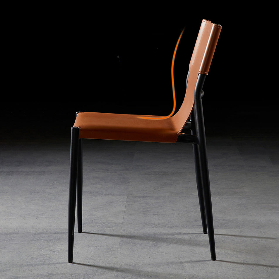 Leather Upholstered Dining Armless Chairs Dining Side Chairs with Metal Legs Clearhalo ' kitchen&dining_furn' 'Dining Chairs' 'Dining Tables & Seating' 'dining_chair' 'furn' 'furn_dining_chair' 'Furniture' 'furniture_dining_chair' 'Kitchen & Dining Furniture' 'kitchen' 3944217