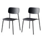 Contemporary Metal Dining Room Chairs Armless Open Back Dining Chair for Home Use Black 2 Piece Set Clearhalo ' kitchen&dining_furn' 'Dining Chairs' 'Dining Tables & Seating' 'dining_chair' 'furn' 'furn_dining_chair' 'Furniture' 'furniture_dining_chair' 'Kitchen & Dining Furniture' 'kitchen' 3944245