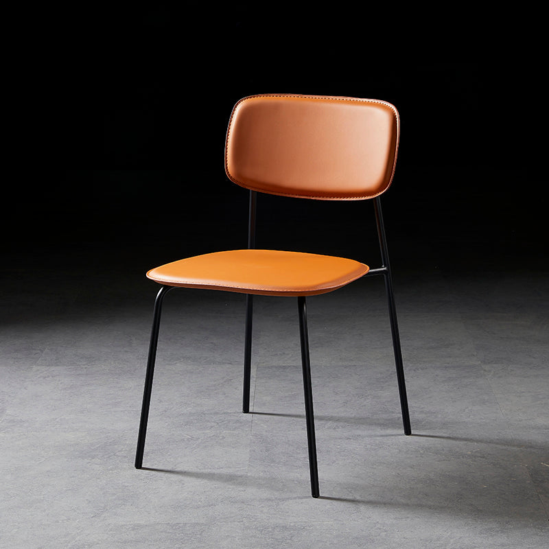 Contemporary Metal Dining Room Chairs Armless Open Back Dining Chair for Home Use Brown 1 Piece Clearhalo ' kitchen&dining_furn' 'Dining Chairs' 'Dining Tables & Seating' 'dining_chair' 'furn' 'furn_dining_chair' 'Furniture' 'furniture_dining_chair' 'Kitchen & Dining Furniture' 'kitchen' 3944250