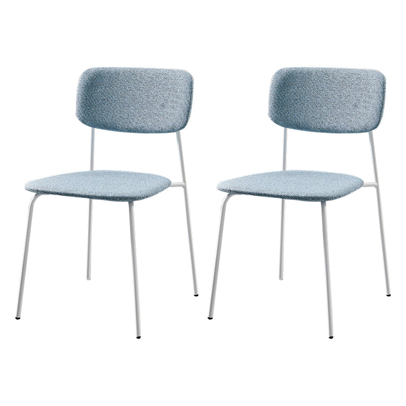 Contemporary Metal Dining Room Chairs Armless Open Back Dining Chair for Home Use Blue 2 Piece Set Clearhalo ' kitchen&dining_furn' 'Dining Chairs' 'Dining Tables & Seating' 'dining_chair' 'furn' 'furn_dining_chair' 'Furniture' 'furniture_dining_chair' 'Kitchen & Dining Furniture' 'kitchen' 3944258