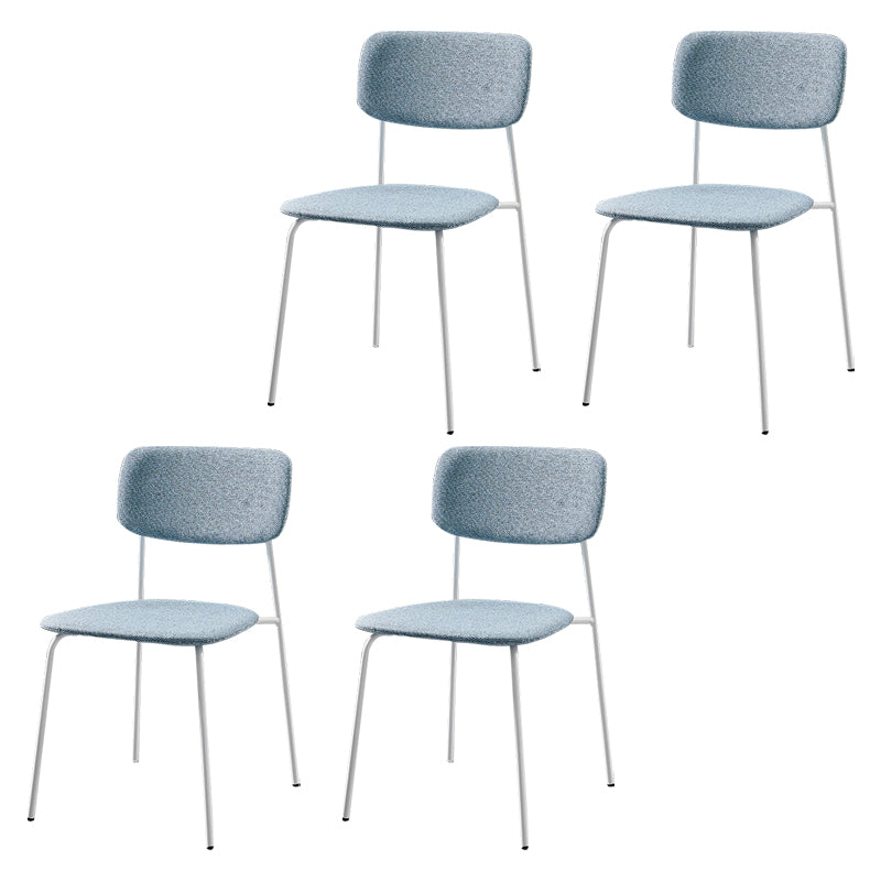 Contemporary Metal Dining Room Chairs Armless Open Back Dining Chair for Home Use Blue 4 Piece Set Clearhalo ' kitchen&dining_furn' 'Dining Chairs' 'Dining Tables & Seating' 'dining_chair' 'furn' 'furn_dining_chair' 'Furniture' 'furniture_dining_chair' 'Kitchen & Dining Furniture' 'kitchen' 3944259
