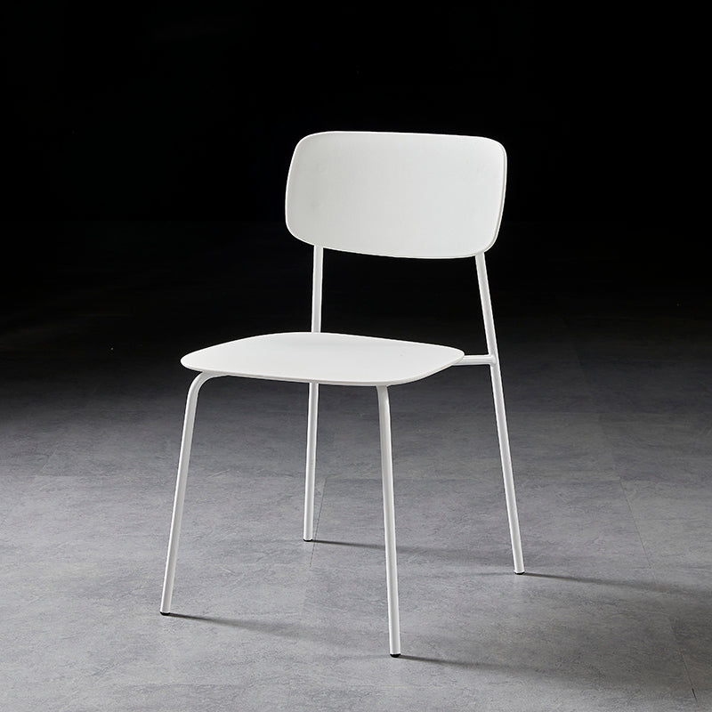 Contemporary Metal Dining Room Chairs Armless Open Back Dining Chair for Home Use White 1 Piece Clearhalo ' kitchen&dining_furn' 'Dining Chairs' 'Dining Tables & Seating' 'dining_chair' 'furn' 'furn_dining_chair' 'Furniture' 'furniture_dining_chair' 'Kitchen & Dining Furniture' 'kitchen' 3944260