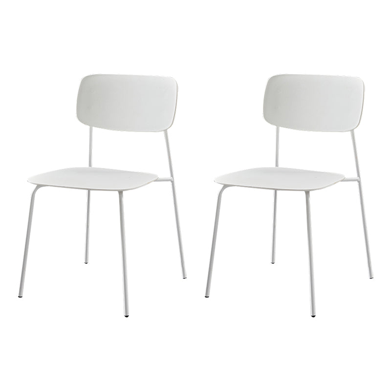 Contemporary Metal Dining Room Chairs Armless Open Back Dining Chair for Home Use White 2 Piece Set Clearhalo ' kitchen&dining_furn' 'Dining Chairs' 'Dining Tables & Seating' 'dining_chair' 'furn' 'furn_dining_chair' 'Furniture' 'furniture_dining_chair' 'Kitchen & Dining Furniture' 'kitchen' 3944261
