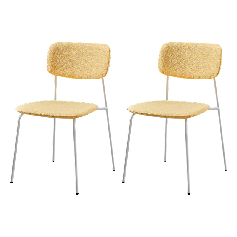 Contemporary Metal Dining Room Chairs Armless Open Back Dining Chair for Home Use Beige 2 Piece Set Clearhalo ' kitchen&dining_furn' 'Dining Chairs' 'Dining Tables & Seating' 'dining_chair' 'furn' 'furn_dining_chair' 'Furniture' 'furniture_dining_chair' 'Kitchen & Dining Furniture' 'kitchen' 3944267