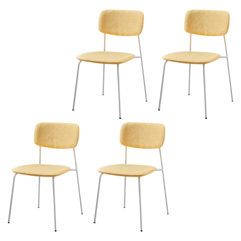 Contemporary Metal Dining Room Chairs Armless Open Back Dining Chair for Home Use Beige 4 Piece Set Clearhalo ' kitchen&dining_furn' 'Dining Chairs' 'Dining Tables & Seating' 'dining_chair' 'furn' 'furn_dining_chair' 'Furniture' 'furniture_dining_chair' 'Kitchen & Dining Furniture' 'kitchen' 3944268