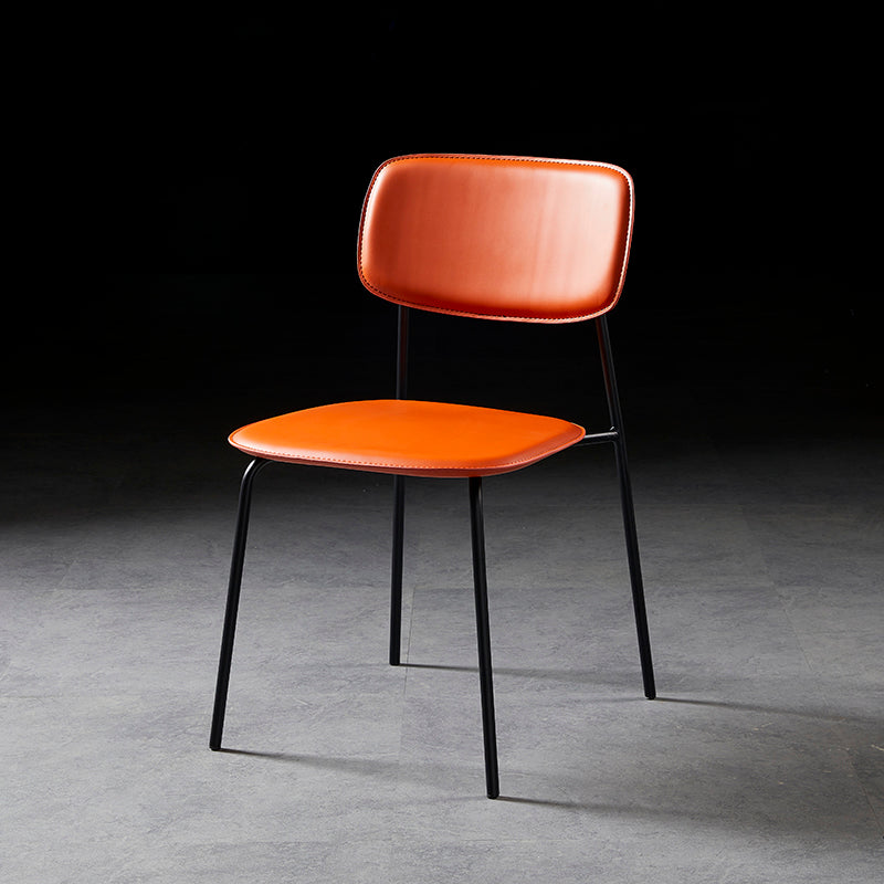 Contemporary Metal Dining Room Chairs Armless Open Back Dining Chair for Home Use Orange 1 Piece Clearhalo ' kitchen&dining_furn' 'Dining Chairs' 'Dining Tables & Seating' 'dining_chair' 'furn' 'furn_dining_chair' 'Furniture' 'furniture_dining_chair' 'Kitchen & Dining Furniture' 'kitchen' 3944269