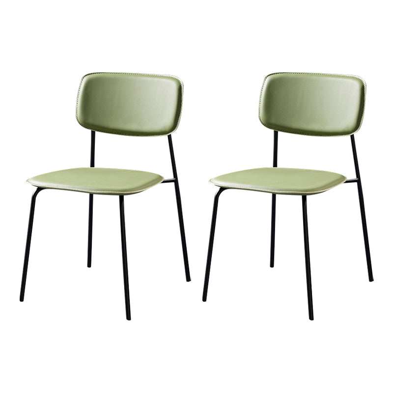Contemporary Metal Dining Room Chairs Armless Open Back Dining Chair for Home Use Light Green 2 Piece Set Clearhalo ' kitchen&dining_furn' 'Dining Chairs' 'Dining Tables & Seating' 'dining_chair' 'furn' 'furn_dining_chair' 'Furniture' 'furniture_dining_chair' 'Kitchen & Dining Furniture' 'kitchen' 3944273