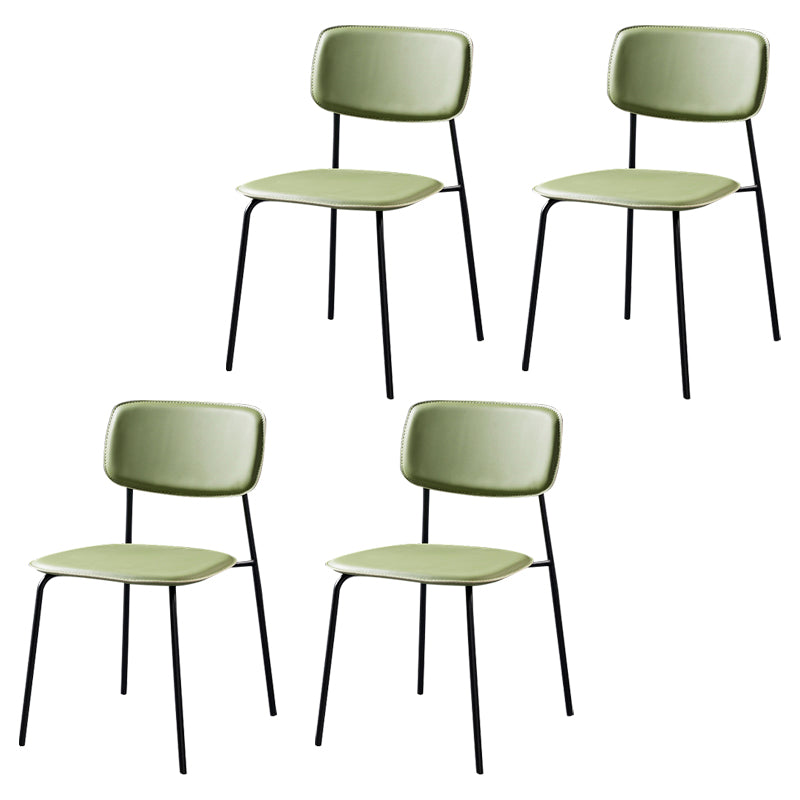 Contemporary Metal Dining Room Chairs Armless Open Back Dining Chair for Home Use Light Green 4 Piece Set Clearhalo ' kitchen&dining_furn' 'Dining Chairs' 'Dining Tables & Seating' 'dining_chair' 'furn' 'furn_dining_chair' 'Furniture' 'furniture_dining_chair' 'Kitchen & Dining Furniture' 'kitchen' 3944274