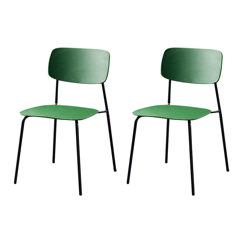 Contemporary Metal Dining Room Chairs Armless Open Back Dining Chair for Home Use Green 2 Piece Set Clearhalo ' kitchen&dining_furn' 'Dining Chairs' 'Dining Tables & Seating' 'dining_chair' 'furn' 'furn_dining_chair' 'Furniture' 'furniture_dining_chair' 'Kitchen & Dining Furniture' 'kitchen' 3944276