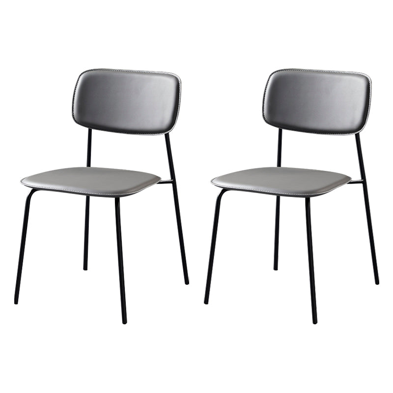 Contemporary Metal Dining Room Chairs Armless Open Back Dining Chair for Home Use Gray Black 2 Piece Set Clearhalo ' kitchen&dining_furn' 'Dining Chairs' 'Dining Tables & Seating' 'dining_chair' 'furn' 'furn_dining_chair' 'Furniture' 'furniture_dining_chair' 'Kitchen & Dining Furniture' 'kitchen' 3944279