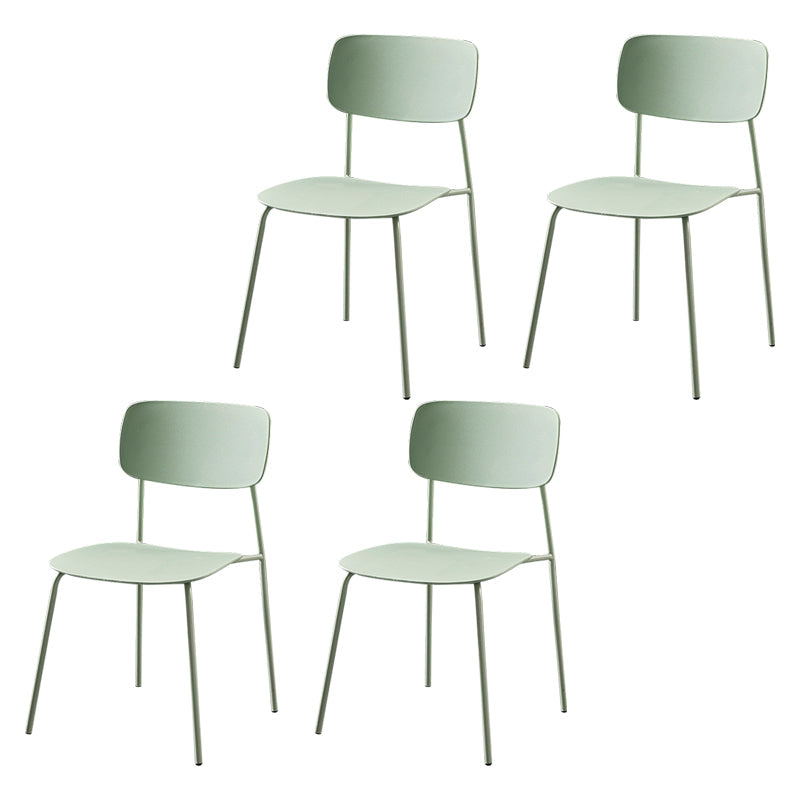 Contemporary Metal Dining Room Chairs Armless Open Back Dining Chair for Home Use Turquoise 4 Piece Set Clearhalo ' kitchen&dining_furn' 'Dining Chairs' 'Dining Tables & Seating' 'dining_chair' 'furn' 'furn_dining_chair' 'Furniture' 'furniture_dining_chair' 'Kitchen & Dining Furniture' 'kitchen' 3944283