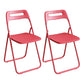 Modern Indoor-Outdoor Chair Metal Home Folding Open Back Dining Side Chair Red 2 Piece Set Clearhalo ' kitchen&dining_furn' 'Dining Chairs' 'Dining Tables & Seating' 'dining_chair' 'furn' 'furn_dining_chair' 'Furniture' 'furniture_dining_chair' 'Kitchen & Dining Furniture' 'kitchen' 3944288