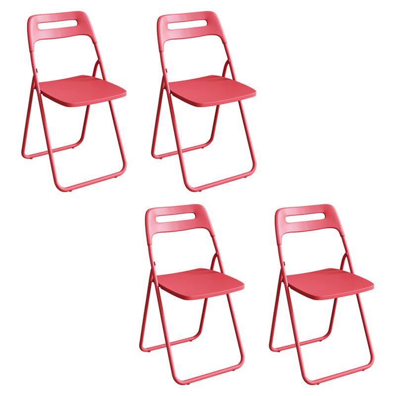 Modern Indoor-Outdoor Chair Metal Home Folding Open Back Dining Side Chair Red 4 Piece Set Clearhalo ' kitchen&dining_furn' 'Dining Chairs' 'Dining Tables & Seating' 'dining_chair' 'furn' 'furn_dining_chair' 'Furniture' 'furniture_dining_chair' 'Kitchen & Dining Furniture' 'kitchen' 3944289